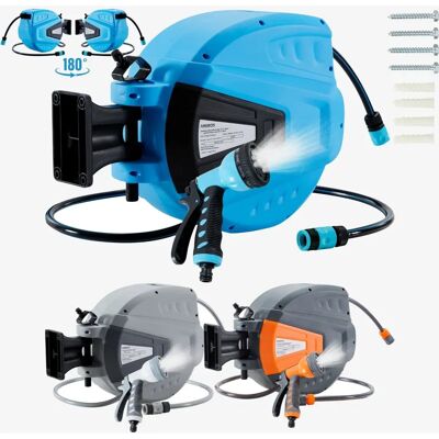Arebos Garden Hose Reel Blue - Automatic Wall Swivel 30m - Garden Type Arebos Garden Hose Reel Blue - Automatic Wall Swivel 30m - Garden Type