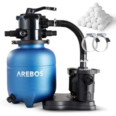Sistema de Filtro de Arena para Piscinas - 10,200 l/h - 20 kg Arena Sistema de Filtro de Arena para Piscinas - 10,200 l/h - 20 kg Arena