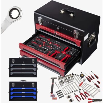 Arebos 172 pcs Tool Kit - Red/Black - Tool Kit Arebos 172 pcs Tool Kit - Red/Black - Tool Kit
