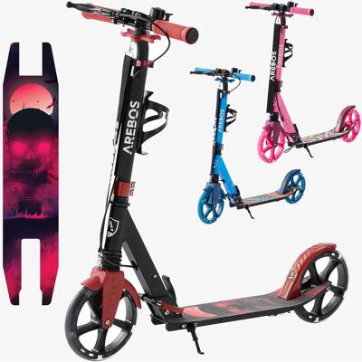 Arebos 4260627429301 Trottinette électrique rouge avec pneus LED - Scooter - Publicité Arebos 4260627429301 Trottinette électrique rouge avec pneus LED - Scooter - Publicité