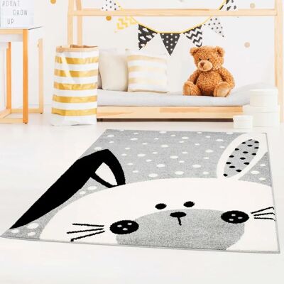 Carpet City Bubble Kids Teppich - 160x225cm, Grau, 11mm, Kinder, Spielteppich, Hase Carpet City Bubble Kids Teppich - 160x225cm, Grau, 11mm, Kinder, Spielteppich, Hase