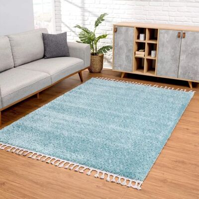 CARPET CITY Pulpy 100 - Weicher Hochflor-Teppich Blau CARPET CITY Pulpy 100 - Weicher Hochflor-Teppich Blau