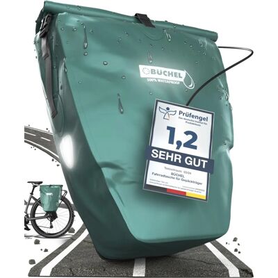 Büchel Bike Bag - 25.4L Waterproof Turquoise - Compatible with E-bikes Büchel Bike Bag - 25.4L Waterproof Turquoise - Compatible with E-bikes