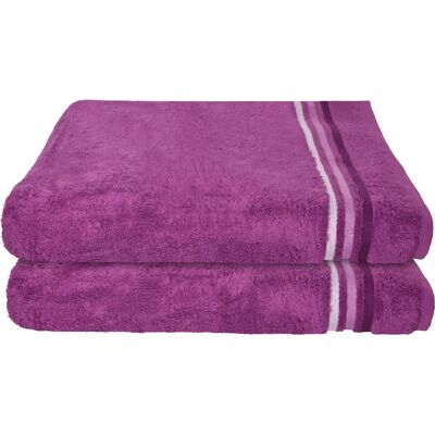 SCHIESSER Skyline Color Violett Set mit 2 Handtüchern 70x140cm SCHIESSER Skyline Color Violett Set mit 2 Handtüchern 70x140cm