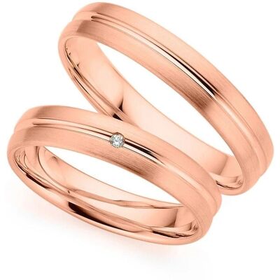 Phönix Roségold 0,01ct Diamant Trauring - Ring Phönix Roségold 0,01ct Diamant Trauring - Ring