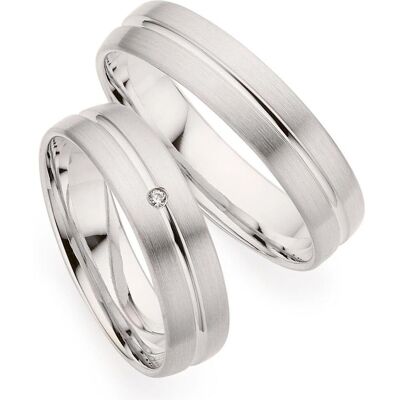 Phönix Weißgold 0,01 ct Diamant Trauring - Ehering Phönix Weißgold 0,01 ct Diamant Trauring - Ehering