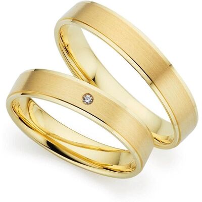 PHÖNIX Gold 14K Ehering 0,01 ct SI - Elegant, Langlebig PHÖNIX Gold 14K Ehering 0,01 ct SI - Elegant, Langlebig