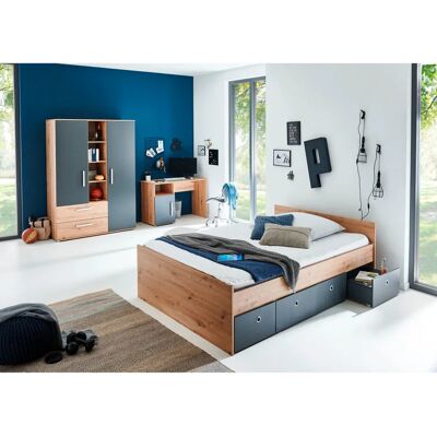 Jugendzimmer-Set ARTHUR BERNDT Alessio - Braun (Eichenimitation, Anthrazit) - Schlafzimmermöbel Jugendzimmer-Set ARTHUR BERNDT Alessio - Braun (Eichenimitation, Anthrazit) - Schlafzimmermöbel
