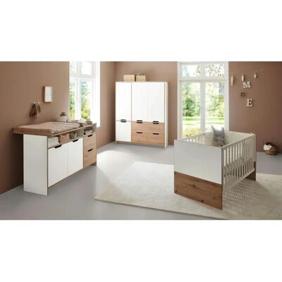 Ensemble chambre bébé Maxim de Arthur Berndt - 3 pièces, Blanc & Chêne - Publicité Ensemble chambre bébé Maxim de Arthur Berndt - 3 pièces, Blanc & Chêne - Publicité