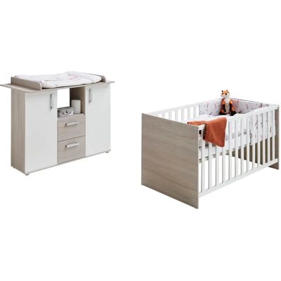 Lüttenhütte Baby Schlafzimmermöbel-Set - Geert - Höhenverstellbar, Für Kleine Räume Lüttenhütte Baby Schlafzimmermöbel-Set - Geert - Höhenverstellbar, Für Kleine Räume