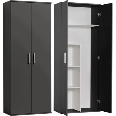 PROCONTOUR Clara Mehrzweckschrank - grau (anthrazit) - 2 Türen, 5 Fächer - Made in Germany PROCONTOUR Clara Mehrzweckschrank - grau (anthrazit) - 2 Türen, 5 Fächer - Made in Germany