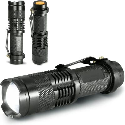 Eaxus Mini Taschenlampe - 300 lm, 200 m, 3 Modi, Zoom - Taschenlampe Eaxus Mini Taschenlampe - 300 lm, 200 m, 3 Modi, Zoom - Taschenlampe