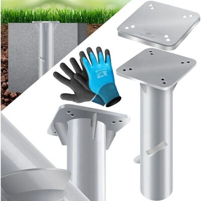 KESSER Universale Metallbasis für Sonnenschirme - Bodenanker - Mit Handschuhen KESSER Universale Metallbasis für Sonnenschirme - Bodenanker - Mit Handschuhen