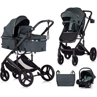 Chipolino Amore Kinderwagen 3-in-1 Tuerkis - Babyschale, Fußabdeckung, Wickeltasche Chipolino Amore Kinderwagen 3-in-1 Tuerkis - Babyschale, Fußabdeckung, Wickeltasche