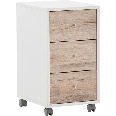 SCHILDMEYER Serie 400 Rollcontainer - Braun & Weiß, 3 Schubladen, Mobil SCHILDMEYER Serie 400 Rollcontainer - Braun & Weiß, 3 Schubladen, Mobil