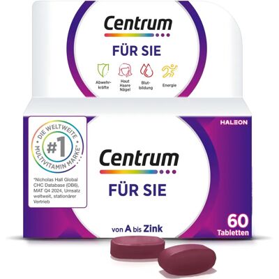 Centrum für Frauen, 60 Kapseln – Tägliches Multivitamin & Mineralstoffpräparat Centrum für Frauen, 60 Kapseln – Tägliches Multivitamin & Mineralstoffpräparat