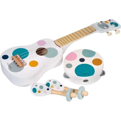 Kindsgut - Musical Instruments Set - Blanc - Guitare Tambourin Maracas Xylophone Cloche - Jouets musicaux - Publicité Kindsgut - Musical Instruments Set - Blanc - Guitare Tambourin Maracas Xylophone Cloche - Jouets musicaux - Publicité