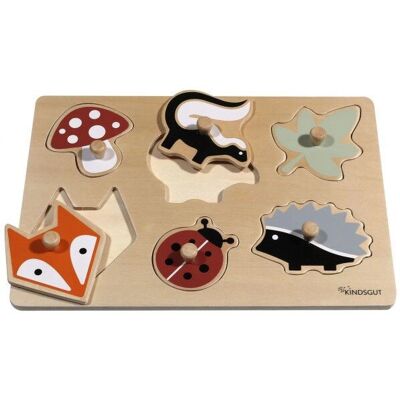 Puzzle de Forme Kindsgut - Animaux 6 Pièces Jouet en Bois Puzzle de Forme Kindsgut - Animaux 6 Pièces Jouet en Bois