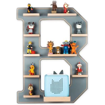 Étagère murale lettre grise BOARTI - Range Toniebox & Figurines - Publicité Étagère murale lettre grise BOARTI - Range Toniebox & Figurines - Publicité