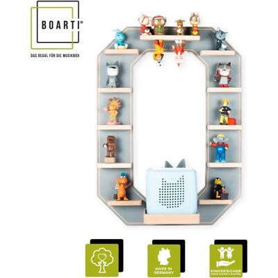 BOARTI Holzregal Buchstabe O für Toniebox & Figuren - Kinderzimmerdeko BOARTI Holzregal Buchstabe O für Toniebox & Figuren - Kinderzimmerdeko