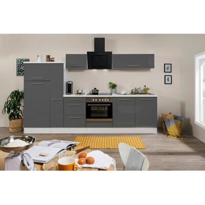 Unità Cucina Respekta Amsterdam - 300cm, Grigia, Completo Unità Cucina Respekta Amsterdam - 300cm, Grigia, Completo