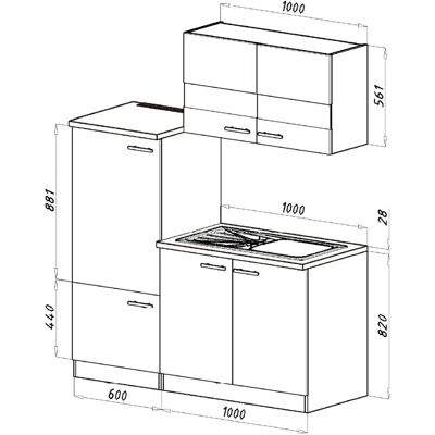 Kuchyňský set Respekta - Bílá, Dřevěný povrch, 160cm - Kuchyňský set Kuchyňský set Respekta - Bílá, Dřevěný povrch, 160cm - Kuchyňský set