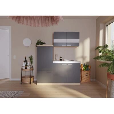 Unità Cucina Respekta - 160 cm, Grigia, Senza Microonde Unità Cucina Respekta - 160 cm, Grigia, Senza Microonde