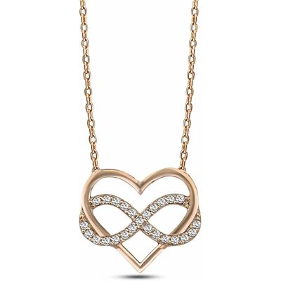 dKeniz Roségold Sterling Silber Infinity Herzkette dKeniz Roségold Sterling Silber Infinity Herzkette
