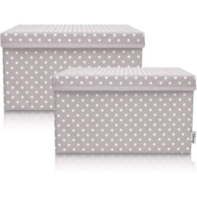 Lifeney Opbergdozen Set - Punten, Lichtgrijs Lifeney Opbergdozen Set - Punten, Lichtgrijs