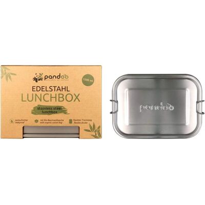 Pandoo Edelstahl Lunchbox 1200ml mit Baumwollbeutel - Langlebig & Umweltfreundlich Pandoo Edelstahl Lunchbox 1200ml mit Baumwollbeutel - Langlebig & Umweltfreundlich