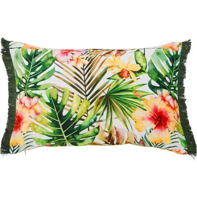 done Jungle Flowers Dekokissen - Bunte tropische Blumen, Samtstoff, waschbar done Jungle Flowers Dekokissen - Bunte tropische Blumen, Samtstoff, waschbar