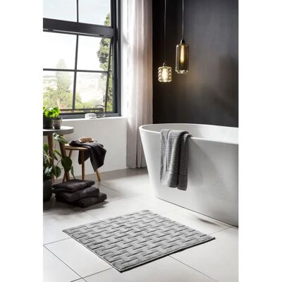 DONE Delia - Baumwolle Silbern Rechteck Badmatte DONE Delia - Baumwolle Silbern Rechteck Badmatte