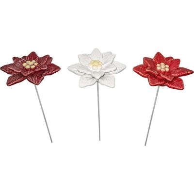 St. Benno Christbaumschmuck - 3er-Set Keramik Weihnachtsstern Blumenstecker St. Benno Christbaumschmuck - 3er-Set Keramik Weihnachtsstern Blumenstecker