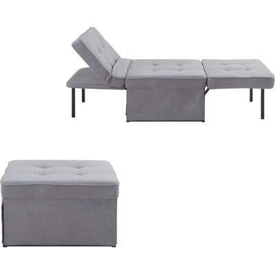 Canapé-Lit Atlantic Home Collection Finn - Gris - Convertible en Fauteuil et Lit Canapé-Lit Atlantic Home Collection Finn - Gris - Convertible en Fauteuil et Lit