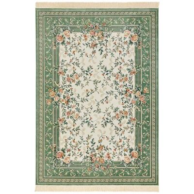 Nouristan Antik Flowers Rug - Oriental Floral, Green/Cream, 95x140cm Nouristan Antik Flowers Rug - Oriental Floral, Green/Cream, 95x140cm