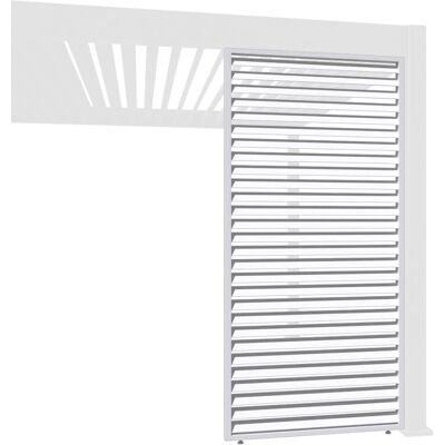 Weide - Pavillonseitenteil Horizontal Lamellenwand Aluminium - White - 0.93m - Pavillonwandpanel Weide - Pavillonseitenteil Horizontal Lamellenwand Aluminium - White - 0.93m - Pavillonwandpanel