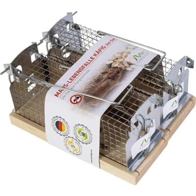 GARDIGO Live Mouse Trap - Animal Trap with Wooden & Metal, 2 pcs GARDIGO Live Mouse Trap - Animal Trap with Wooden & Metal, 2 pcs
