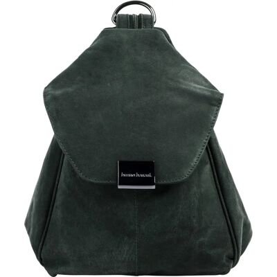 BRUNO BANANI Echtes Leder Rucksack - Casual, Grün, 25x20x9cm BRUNO BANANI Echtes Leder Rucksack - Casual, Grün, 25x20x9cm