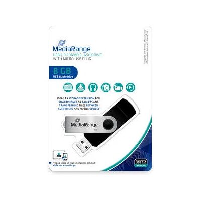 MediaRange MR930-2 USB flash drive - 8GB - Black, Silver MediaRange MR930-2 USB flash drive - 8GB - Black, Silver