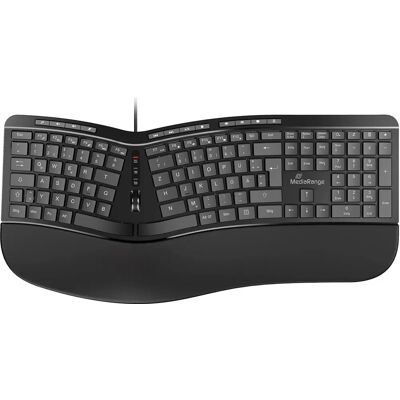 Teclado Ergonómico MediaRange MROS120 - Con cable, Negro - Accesorio de ordenador Teclado Ergonómico MediaRange MROS120 - Con cable, Negro - Accesorio de ordenador