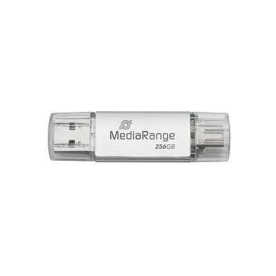 MediaRange MR939-1 - 256 Go - USB Type-A / USB Type-C - Argent - Clé USB - Publicité MediaRange MR939-1 - 256 Go - USB Type-A / USB Type-C - Argent - Clé USB - Publicité
