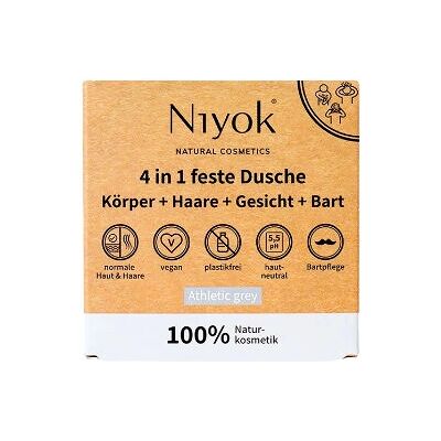 Niyok 4-in-1 Feste Dusche - Körper, Haare, Gesicht & Bart - Athletic Grey Niyok 4-in-1 Feste Dusche - Körper, Haare, Gesicht & Bart - Athletic Grey