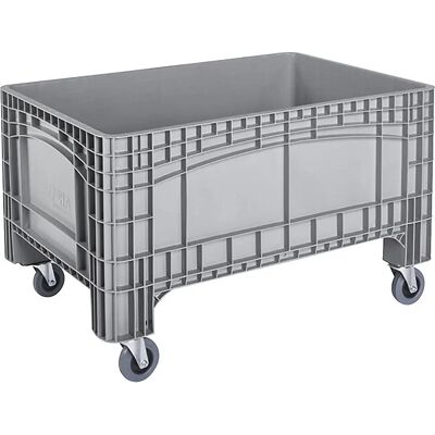 Contenedor grande Kaiserkraft - 354L, Gris, 4 ruedas, apto alimentos Contenedor grande Kaiserkraft - 354L, Gris, 4 ruedas, apto alimentos
