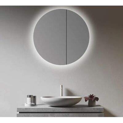 TALOS LED Badspiegelschrank - 60cm, 8,5cm tief, Silber TALOS LED Badspiegelschrank - 60cm, 8,5cm tief, Silber