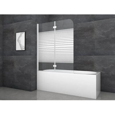 MARWELL - Pulse 2 - 115x140 cm - Silberfarben - Bathtub folding wall MARWELL - Pulse 2 - 115x140 cm - Silberfarben - Bathtub folding wall