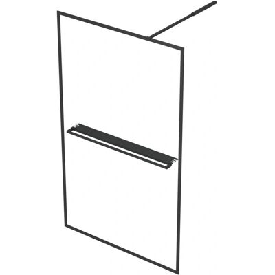 Marwell Schwarzer Rahmen Regal Walk-in Dusche - 200x90cm - Modernes Design Marwell Schwarzer Rahmen Regal Walk-in Dusche - 200x90cm - Modernes Design