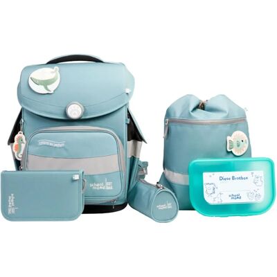 SCHOOL-MOOD Timeless Pro Grau Delfin Schulranzen - Rucksack SCHOOL-MOOD Timeless Pro Grau Delfin Schulranzen - Rucksack