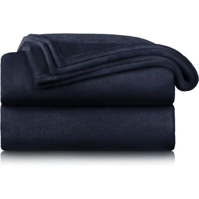 Blumtal - Manta de pelúcia - Azul Oceano Azul Escuro - 130x150 cm - Manta de polar Blumtal - Manta de pelúcia - Azul Oceano Azul Escuro - 130x150 cm - Manta de polar