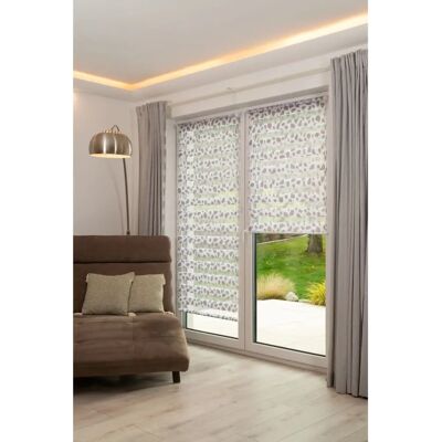 K-HOME Delphi Rollos - Modernes Blumendesign, Einfache Montage ohne Bohren, Höhenverstellbar, Doppelstoff, Dekorativ K-HOME Delphi Rollos - Modernes Blumendesign, Einfache Montage ohne Bohren, Höhenverstellbar, Doppelstoff, Dekorativ