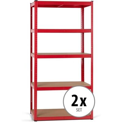 Stagecaptain - Stagecaptain 2 - Rouge - 5 Étagères - Étagère de rangement - Publicité Stagecaptain - Stagecaptain 2 - Rouge - 5 Étagères - Étagère de rangement - Publicité